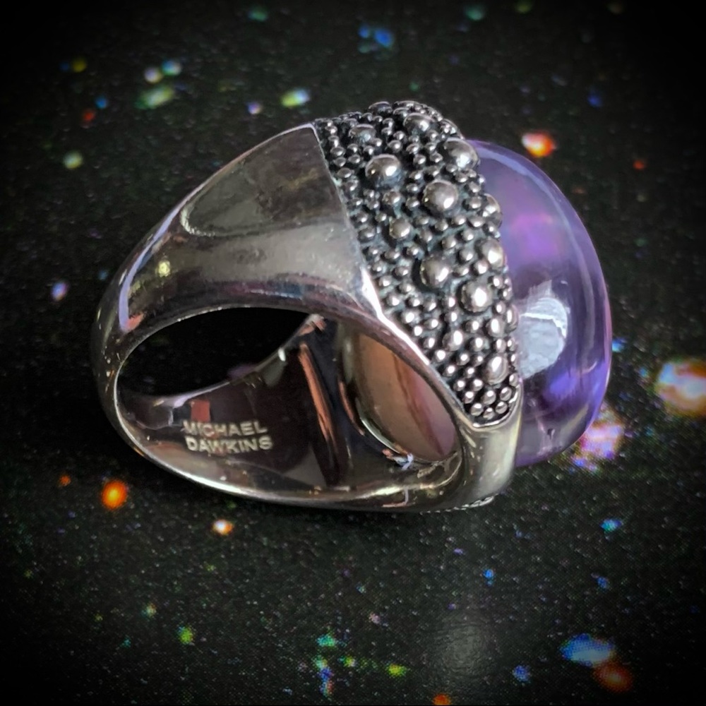 Glowing Amethyst Orb Sterling Silver ring - Picture 5 of 14
